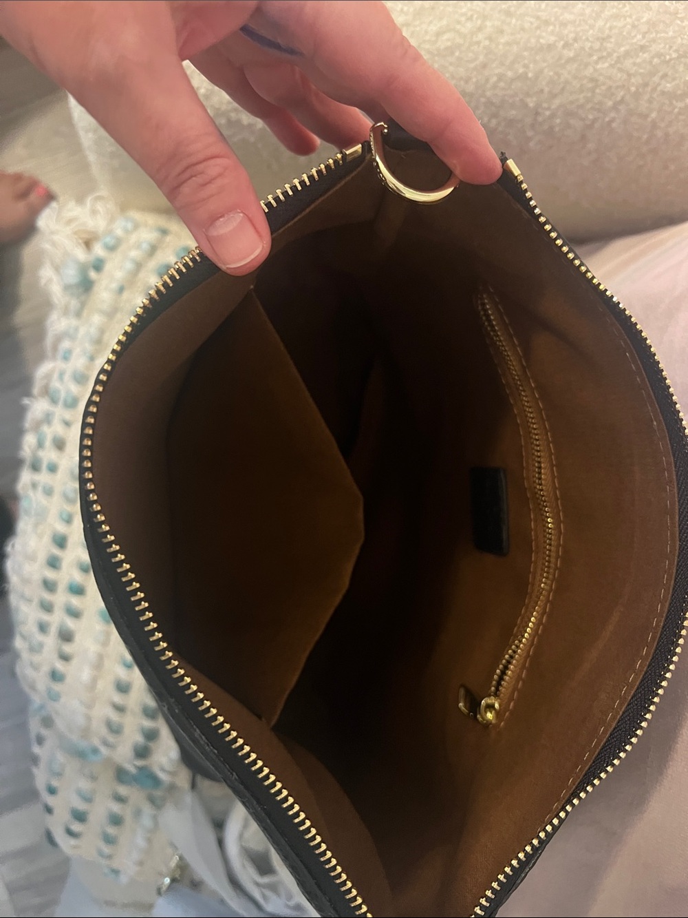 INSPIRED Black Embossed Monogram Crossbody Bag - Picture 10 of 11
